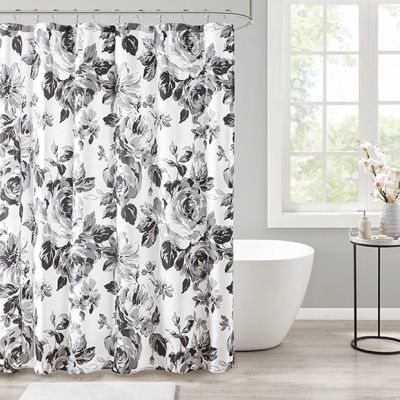 Modern Floral Print Shower Curtain