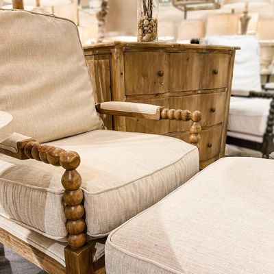 Modern French Linen Cushioned Accent Chair