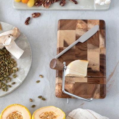 Modern Wood Cheese Board Slicer