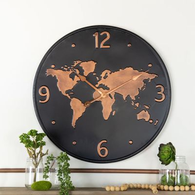 Modern World Map Wall Clock