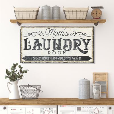 Mom's Laundry Room Canvas Wall Sign
