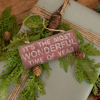 Most Wonderful Time Hanging Metal Ornament Set of 6