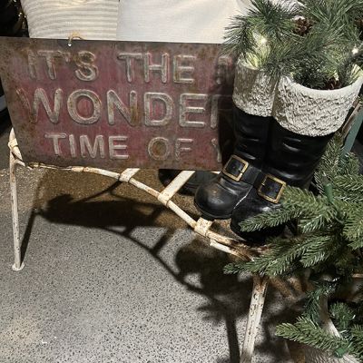 Most Wonderful Time Of Year Aged Metal Sign
