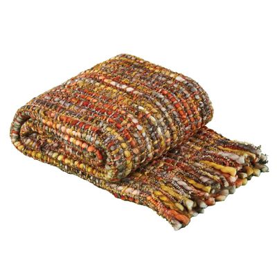 Multi Color Fringed Throw Blanket