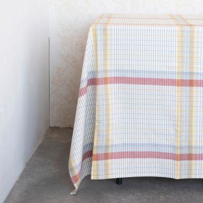 Multicolor Cotton Plaid Tablecloth