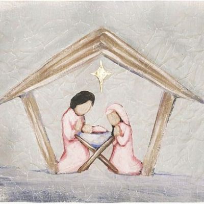 Nativity Scene Paper Wall Art