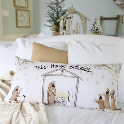 Nativity Scene Throw Pillow