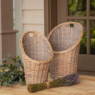 Natural Accents Hanging Wall Baskets Set of 2