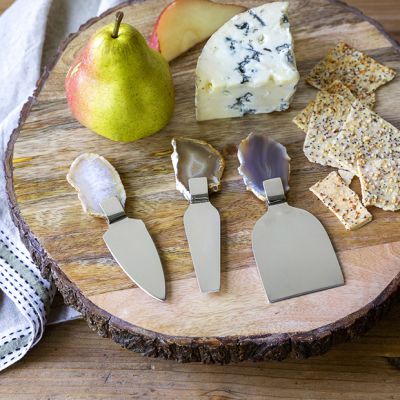 Natural Agate Handled Cheese Server Set of 3