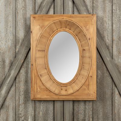 Natural Classics Wood Framed Oval Mirror