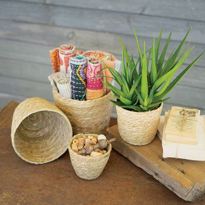 Natural Seagrass Basket Collection Set of 4