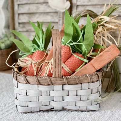 Neutral Woven Basket With Handle