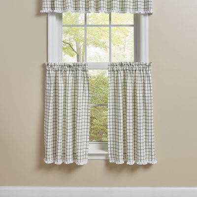 Nice and Natural Plaid Ruffled Tier Curtain Panel Set of 2