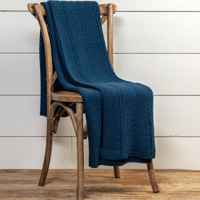 Nice and Navy Knit Throw Blanket