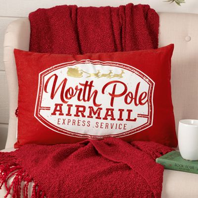 North Pole Airmail Reversible Accent Pillow