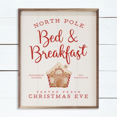 North Pole Bed And Breakfast Gingerbread White Sign