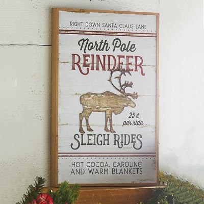 North Pole Reindeer Sign				