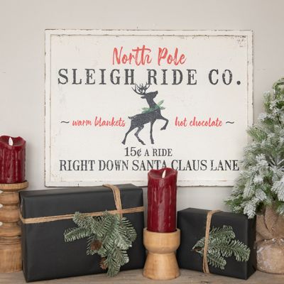 North Pole Sleigh Ride Co Holiday Sign