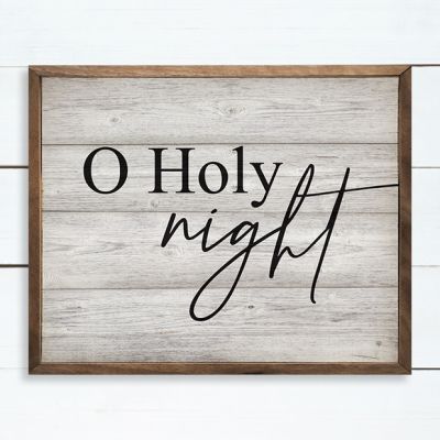 O Holy Night Whitewash Wall Sign