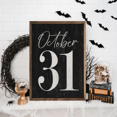 Oct 31 Black Rustic Halloween Sign