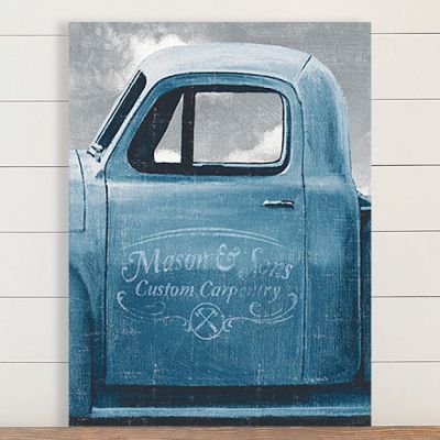 Old Blue Truck Canvas Wall Art
