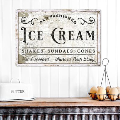 Old Fashioned Ice Cream Canvas Wall Art