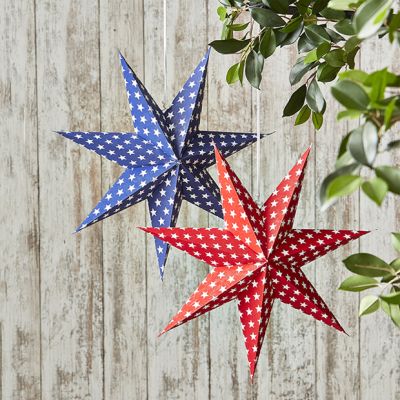 Old Glory Paper Star Hanging Decor