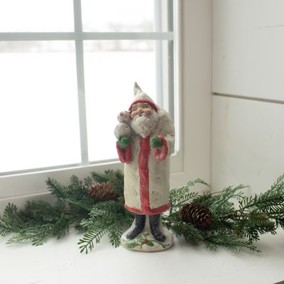 Old World Santa With Snowman Figure