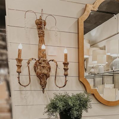 Old World Wall Sconce With Hanging Accents