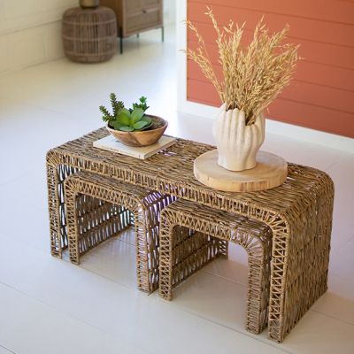 Open Weave Nesting Table Set of 3