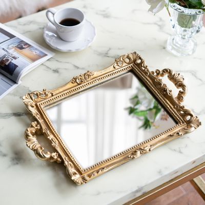 Ornate Framed Mirror Tray
