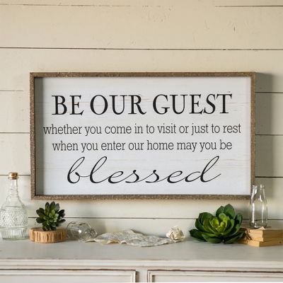 Our Guest Framed Wood Wall Sign