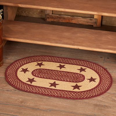 Oval Jute Rug With Stars
