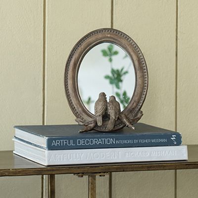 Oval Tabletop Bird Mirror