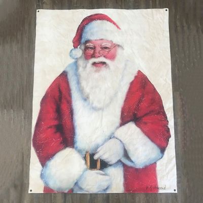 Oversized Santa Paper Wall Art