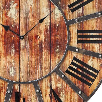 Oversized Wooden Farmhouse Wall Clock