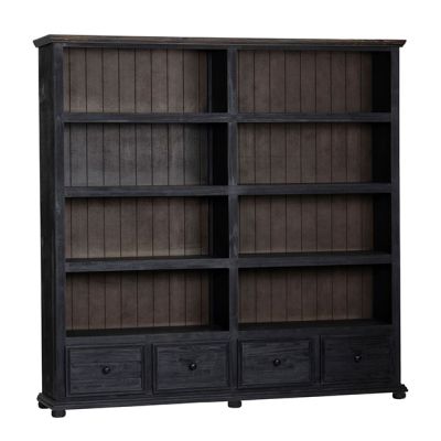 Painted Black Double Display Cabinet