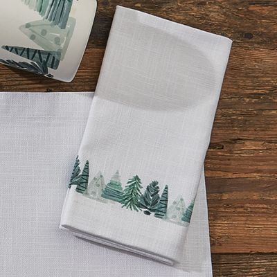 Painted Holiday Trees Dinner Napkin