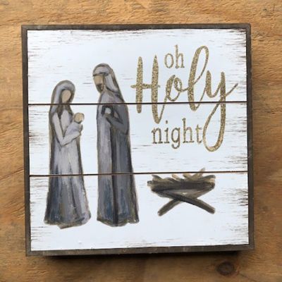 Painted Holy Family Wood Sign