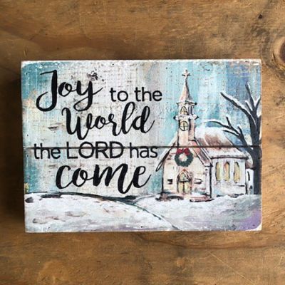 Painted Joy To The World Wall Sign
