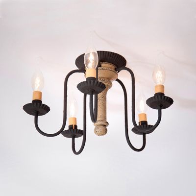Painted Pearwood 5 Bulb Ceiling Light