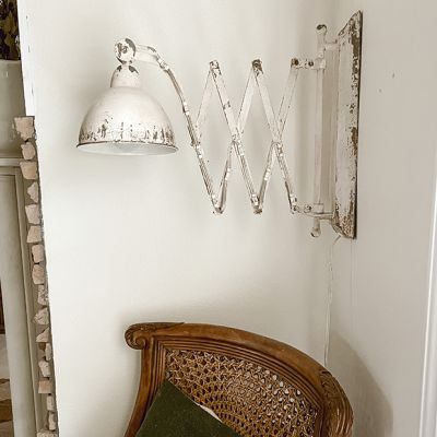 Pale Finish Accordion Sconce