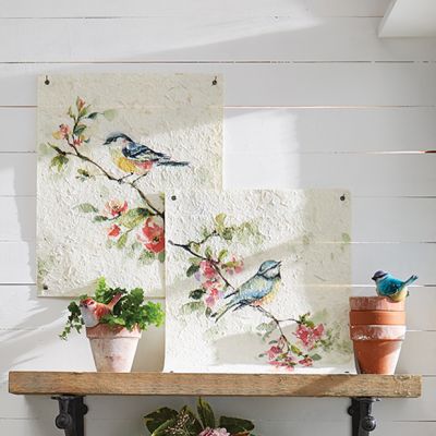 Paper Bird Tapestry Set of 2