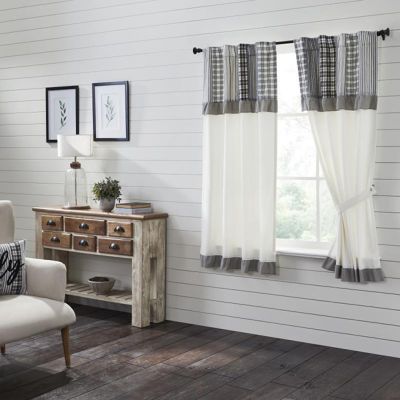 Patchwork Valance Country Chic Short Curtain Panel Set of 2