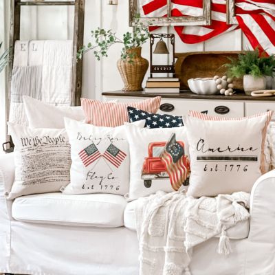 Patriotic Farmhouse Pillow Cover
