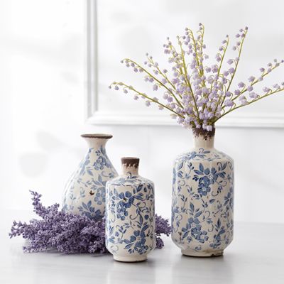 Patterned Ceramic Jug Vase Set of 3