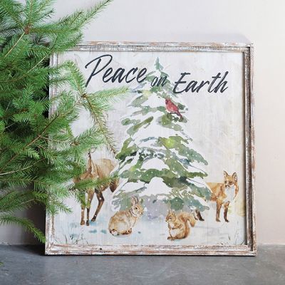 Peace On Earth Wood Framed Wall Art