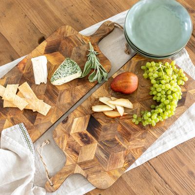 Perfectly Patterned Wooden Cutting Boards Set of 2