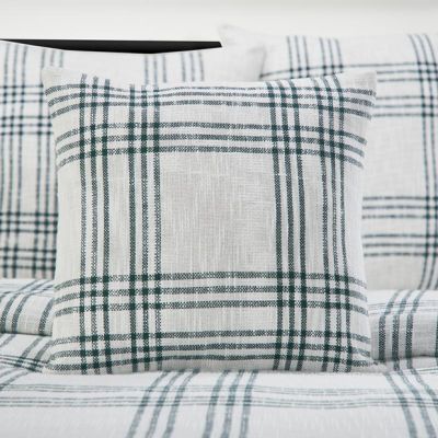 Pine Green Plaid Square Accent Pillow