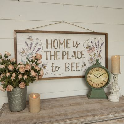 Place To Bee Framed Wood Wall Sign
